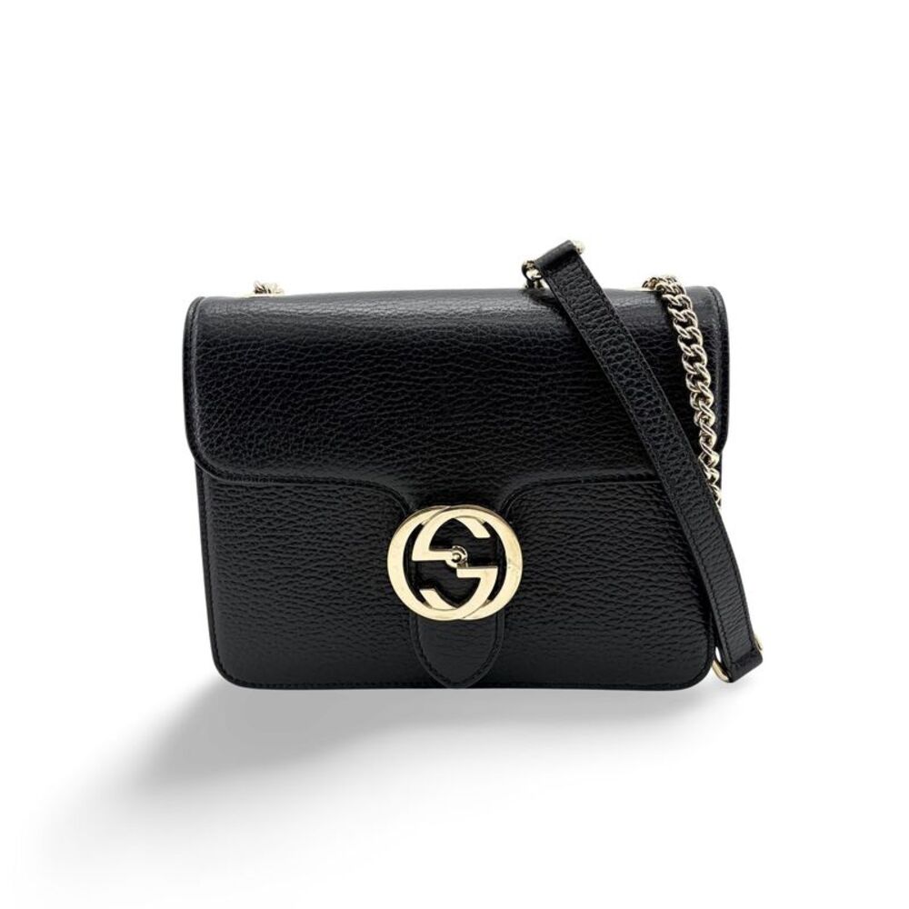 Gucci Interlocking G Small Shoulder Bag Black